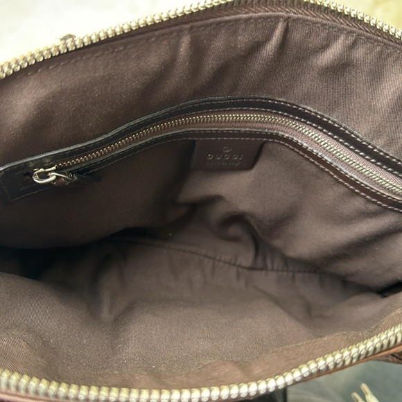 GUCCI BROWN CANVAS WEB REINS SHOULDER BAG - Picture 10 of 12